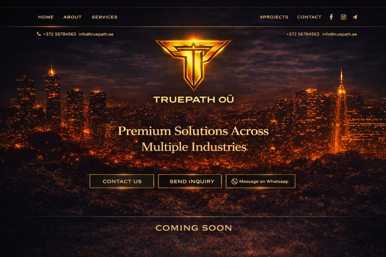 TRUEPATH OÜ coming soon launch page